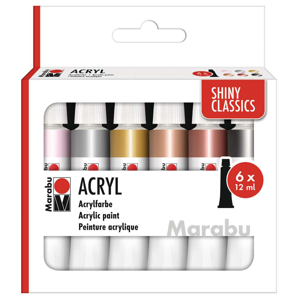 Produktabbildung Marabu Acrylfarbenset Shiny Classics, 6er Set
