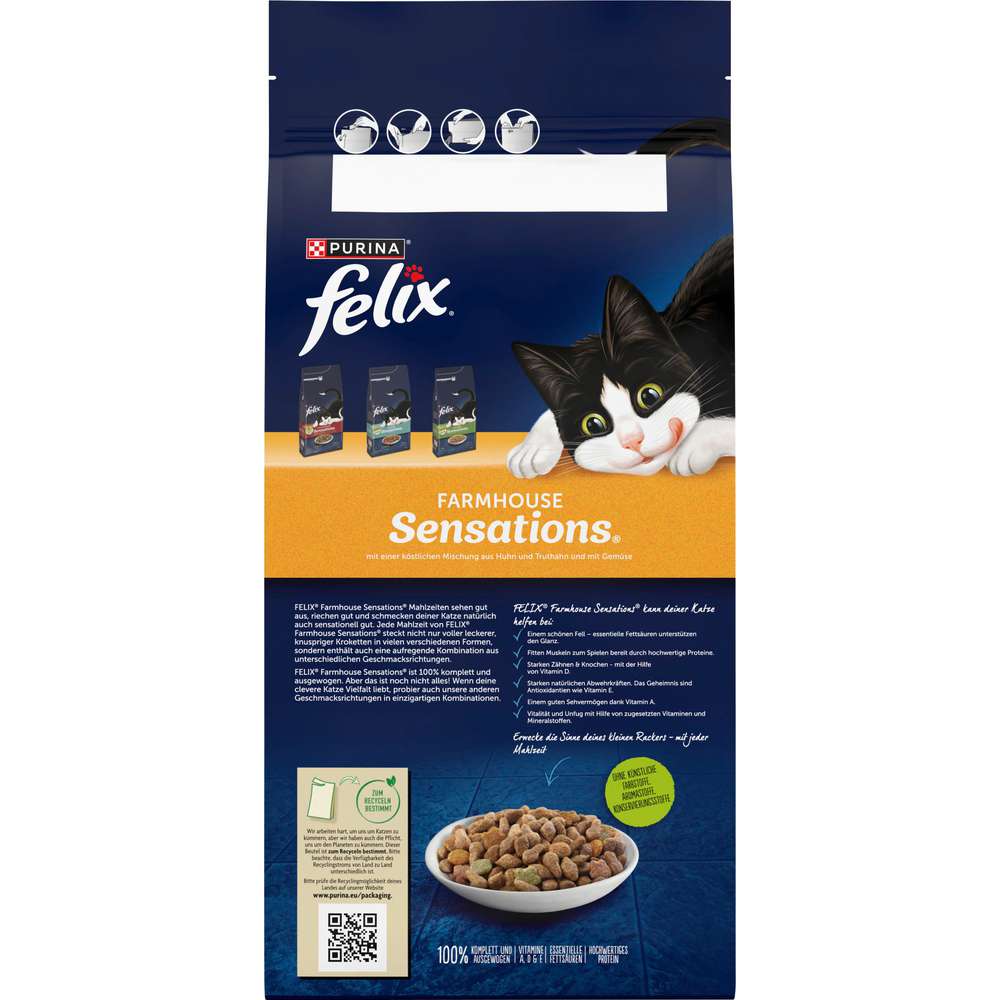 Produktabbildung Felix Katzen-Trockenfutter Farmhouse Sensations, Huhn/Truthahn/Gemüse