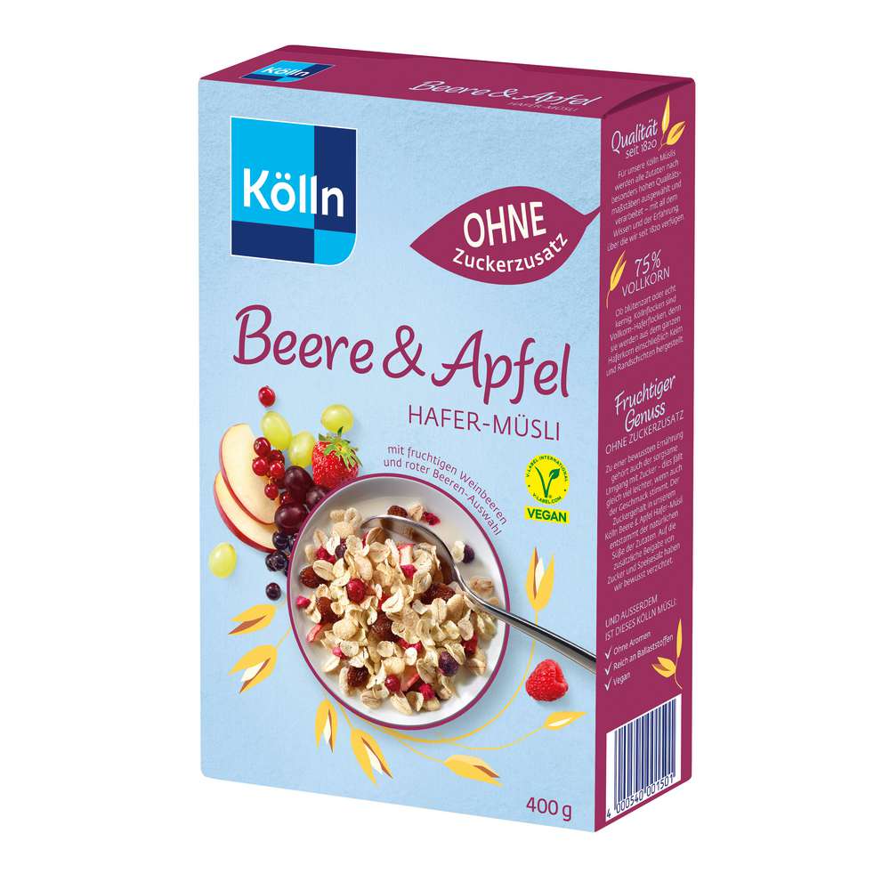 Produktabbildung Kölln Müsli, Beere-Apfel-Hafer
