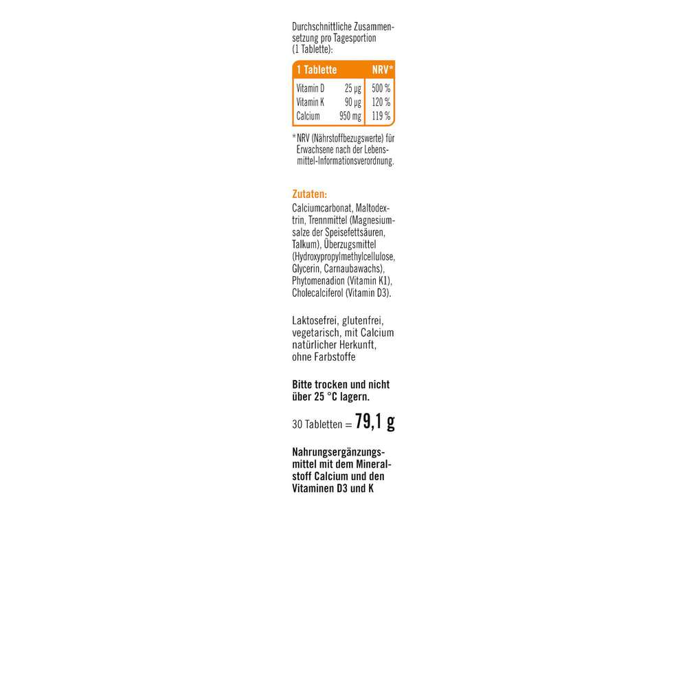Produktabbildung Taxofit Calcium 950+D3+K