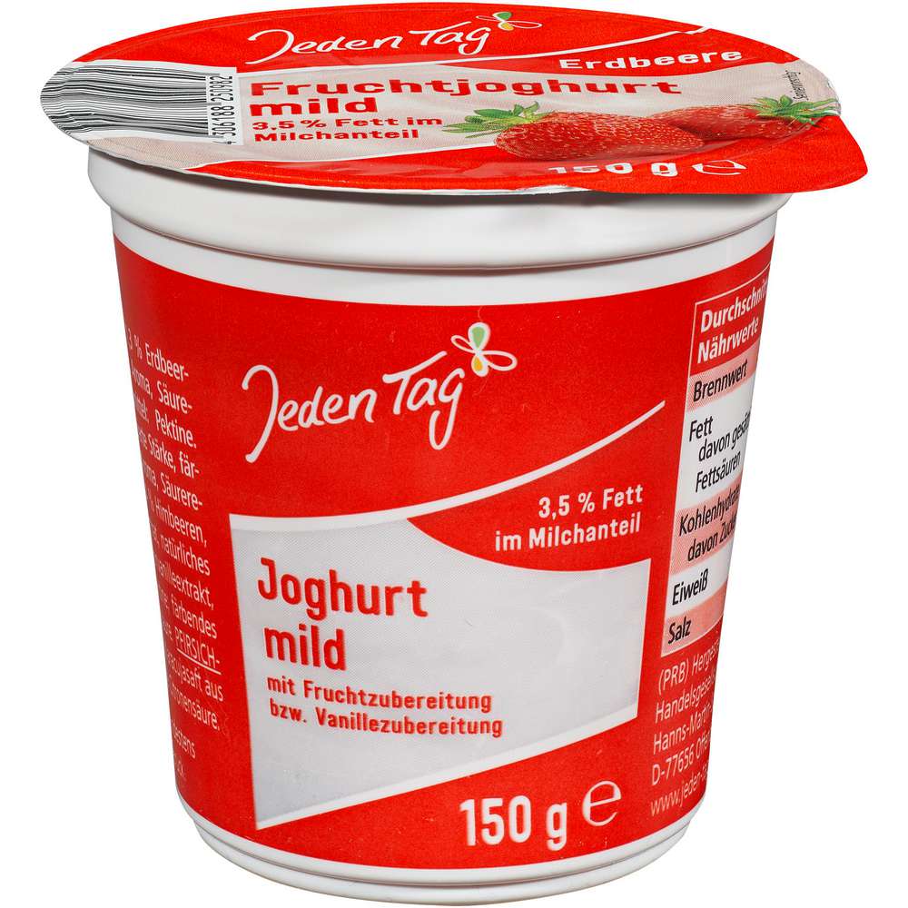 Produktabbildung Jeden Tag Fruchtjoghurt, Erdbeere