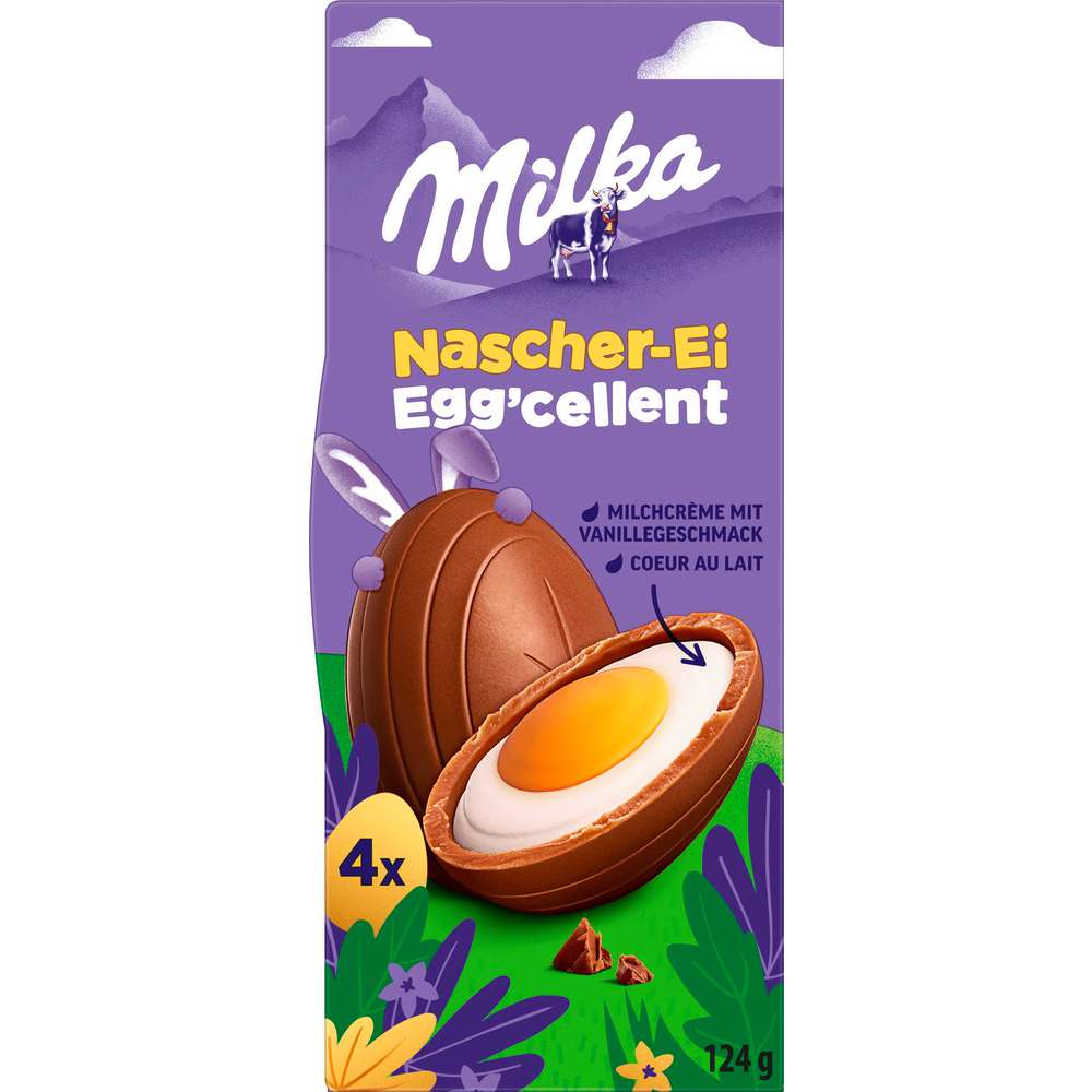 Produktabbildung Milka Nascher-Ei, Milchcreme mit Vanillegeschmack