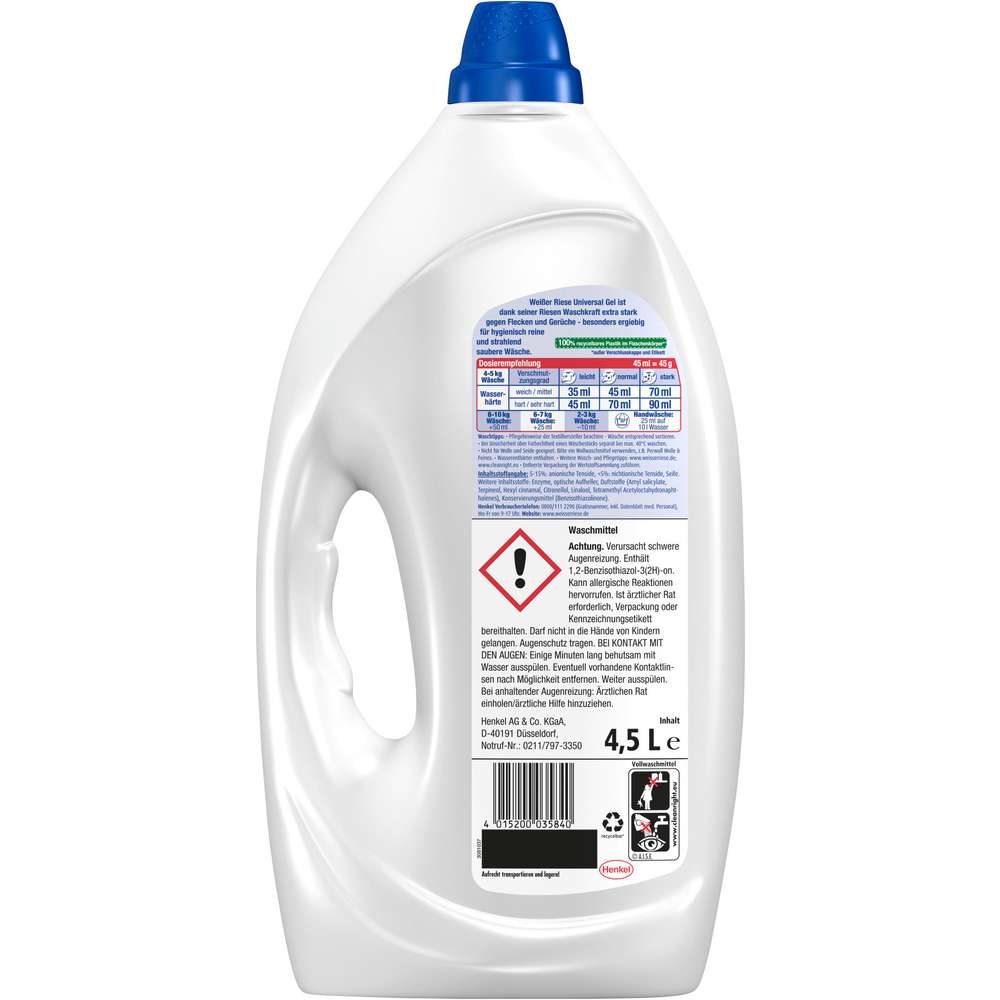 Produktabbildung Weißer Riese Universal-Waschmittel Gel, flüssig