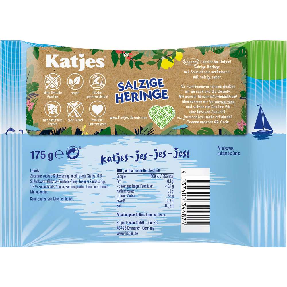 Produktabbildung Katjes Lakrize Salzige Heringe, Vegan