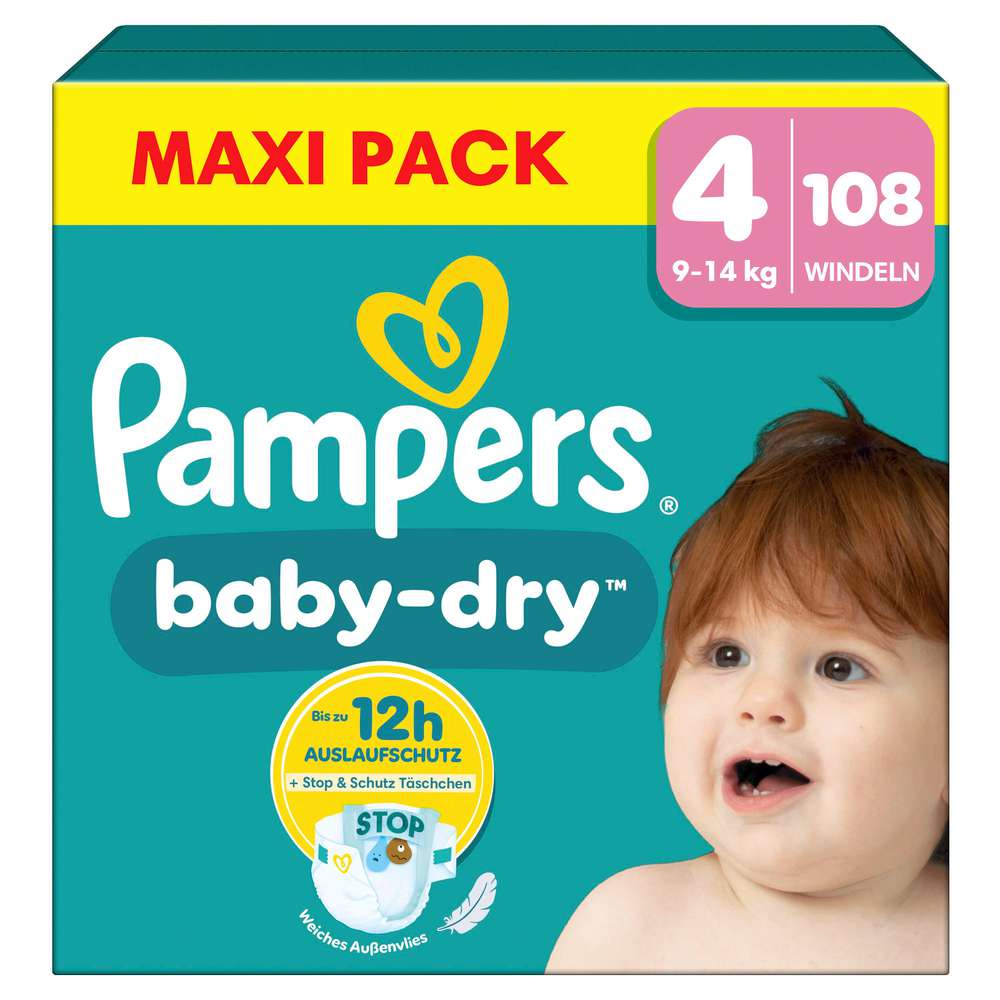 Produktabbildung Pampers Windeln Baby Dry Gr.4 Maxi 9-14 kg, XXL-Pack