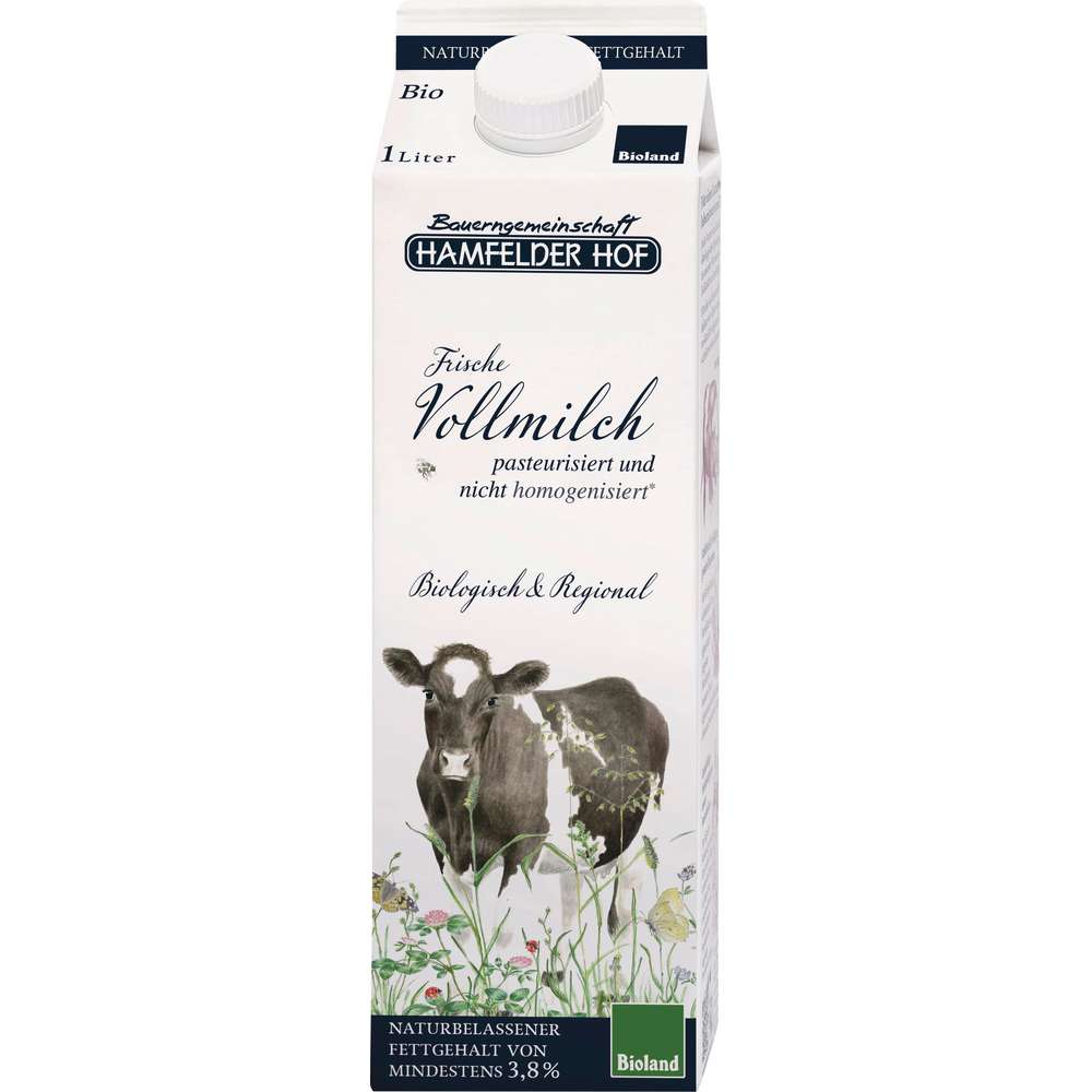 Produktabbildung Hamfelder Hof Bio Frische Vollmilch 3,8% Fett