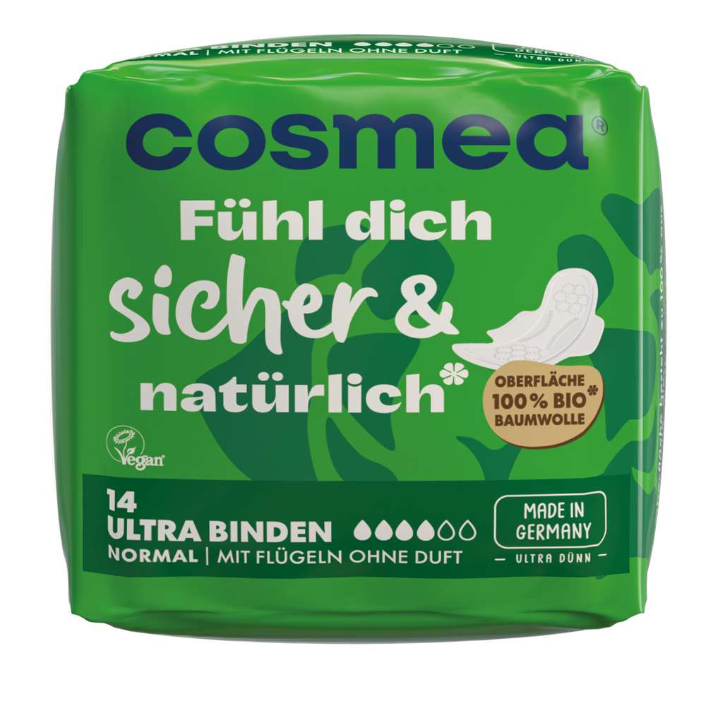 Produktabbildung Cosmea Bio Ultra Binden Normal, mit Flügel