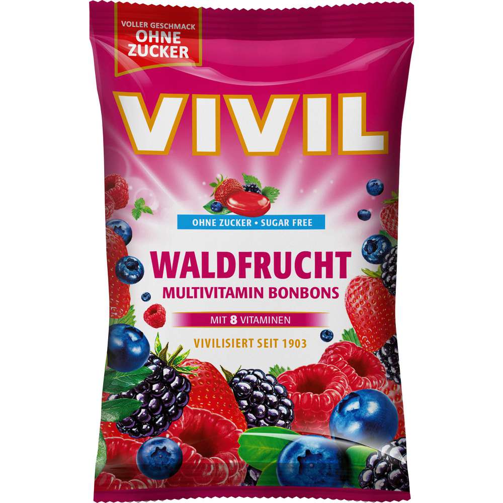 Produktabbildung Vivil Waldfrucht Multivitamin Bonbons, ohne Zucker