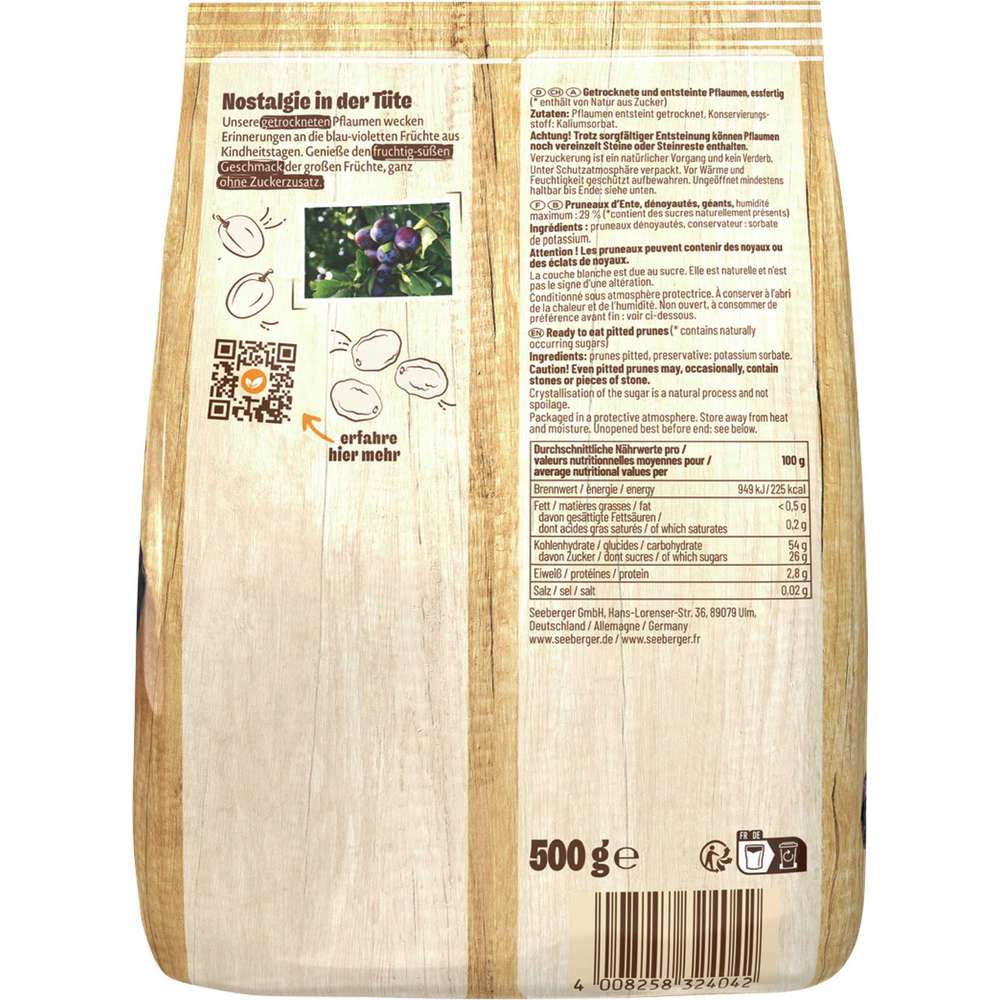 Produktabbildung Seeberger Pflaumen, entsteint & getrocknet