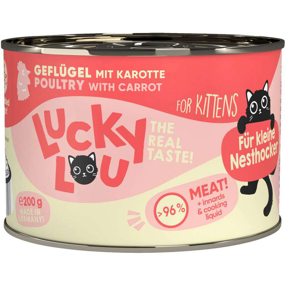 Produktabbildung Lucky Lou Katzen-Nassfutter Kitten, Geflügel mit Karotte