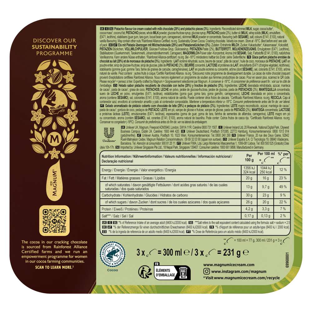 Produktabbildung Magnum Stiel-Eis Mini, Pistazie