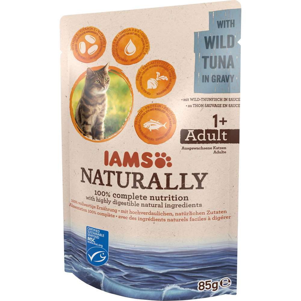 Produktabbildung IAMS Katzen-Nassfutter Naturally, Thunfisch