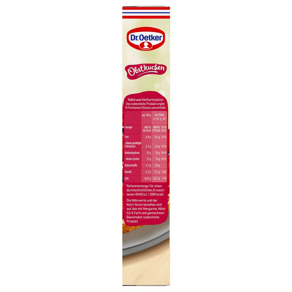 Produktabbildung Dr. Oetker Backmischung, Obstkuchen