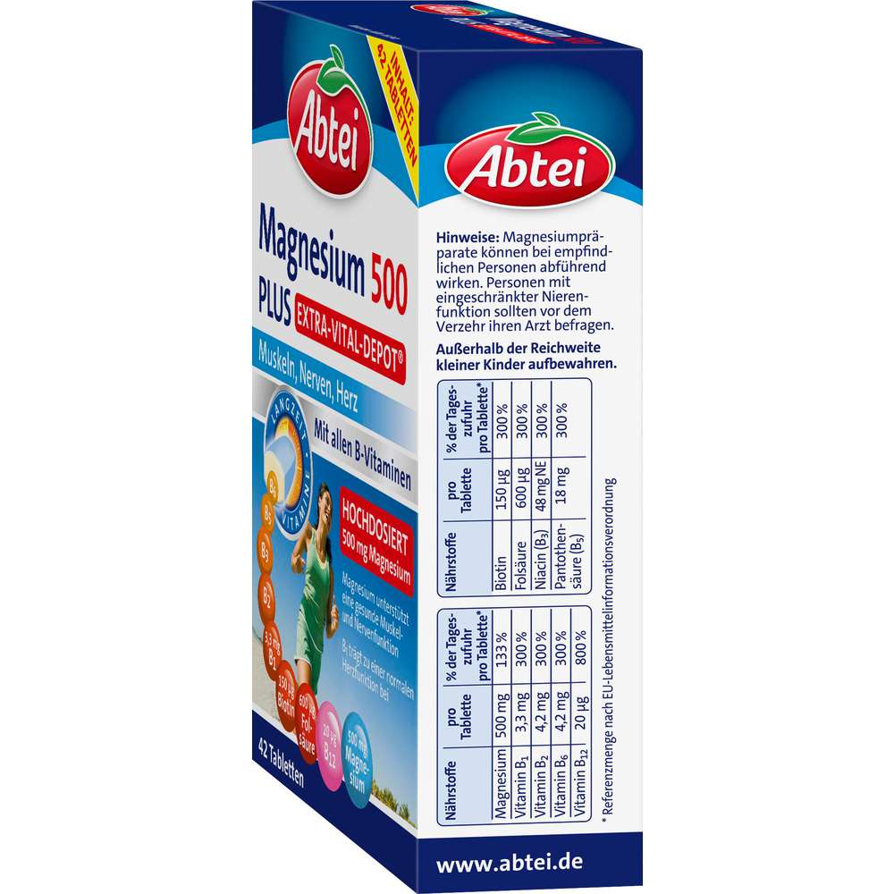 Produktabbildung Abtei Magnesium 500 Plus