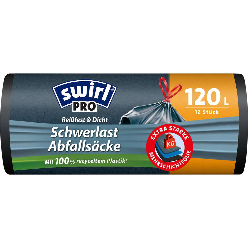 Produktabbildung Swirl Schwerlast-Säcke Pro, bis zu 30kg, 12 x 120l