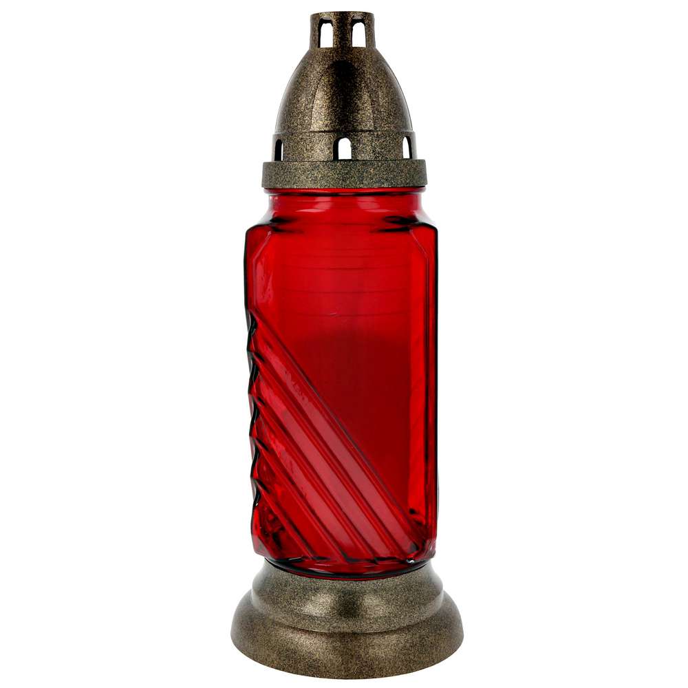 Produktabbildung Hofer Kerzen Glas Grablaterne Leona, rot