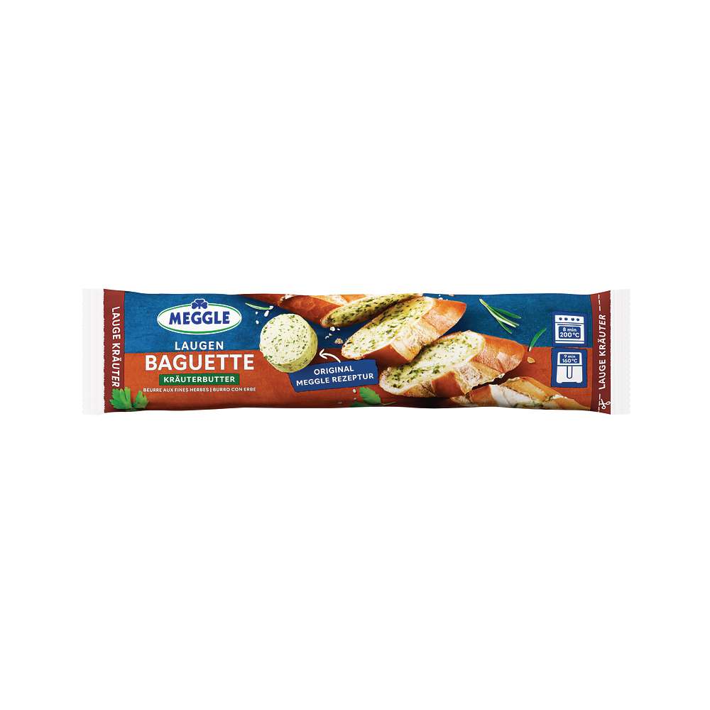 Produktabbildung Meggle Laugenbaguette, Kräuterbutter