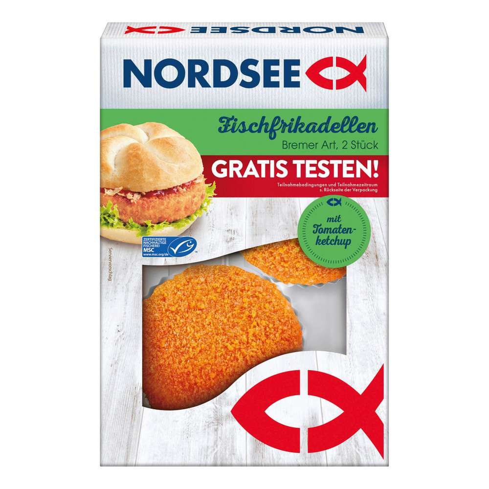 Produktabbildung Nordsee MSC Fischfrikadellen mit Tomatenketchup
