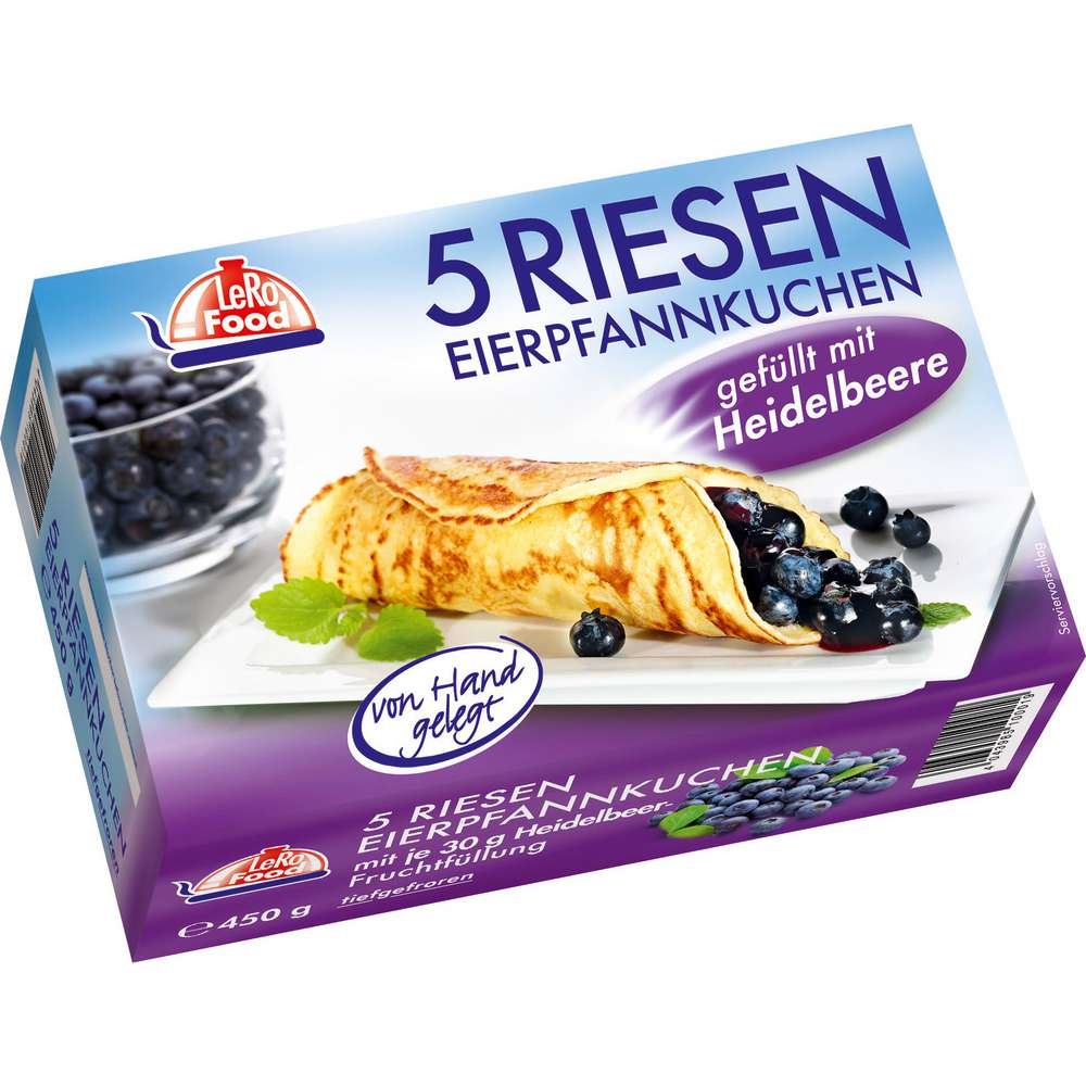 Produktabbildung Lero Food Eierpfannkuchen mit Heidelbeere, tiefgekühlt