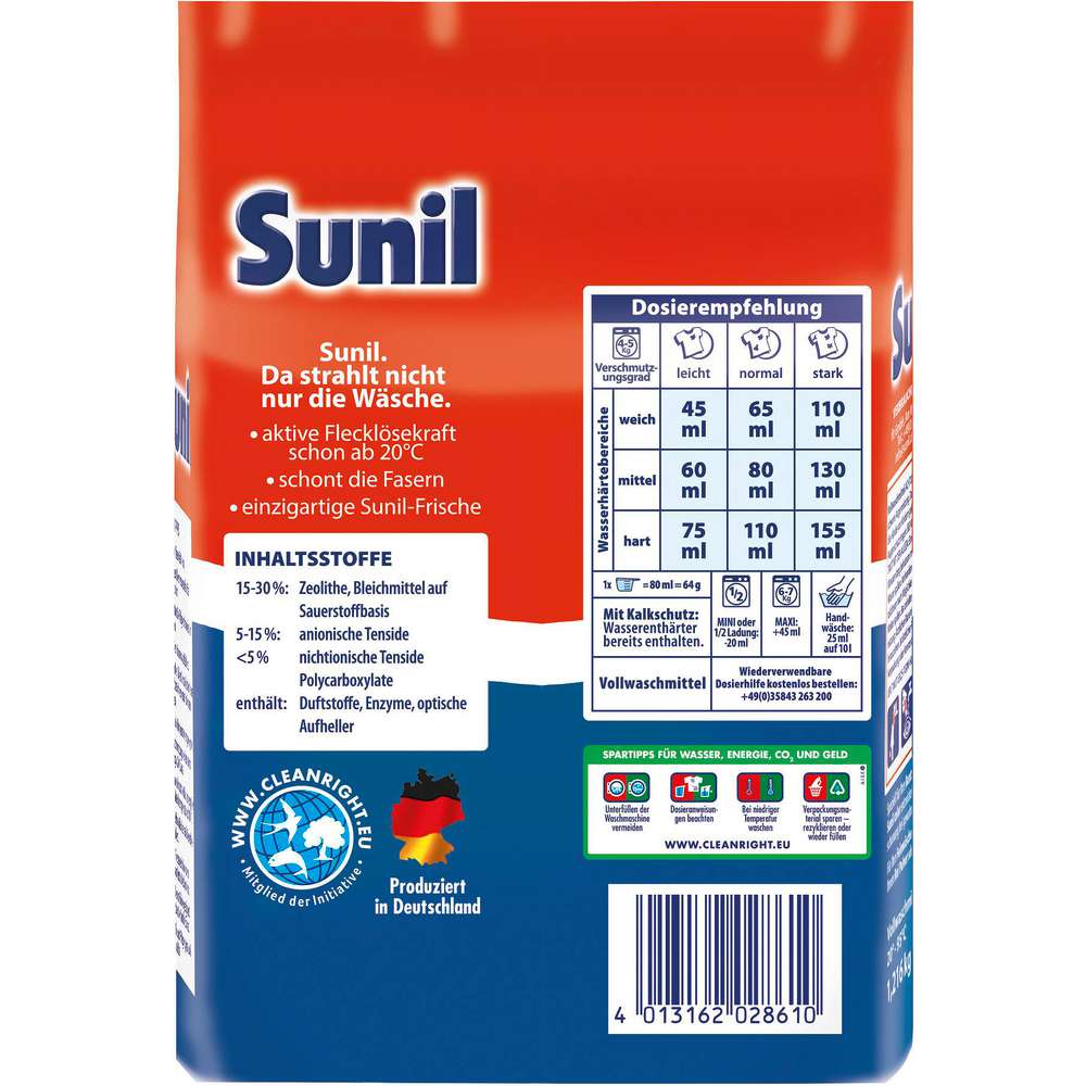 Produktabbildung Sunil Voll-Waschmittel, Pulver, aktiv