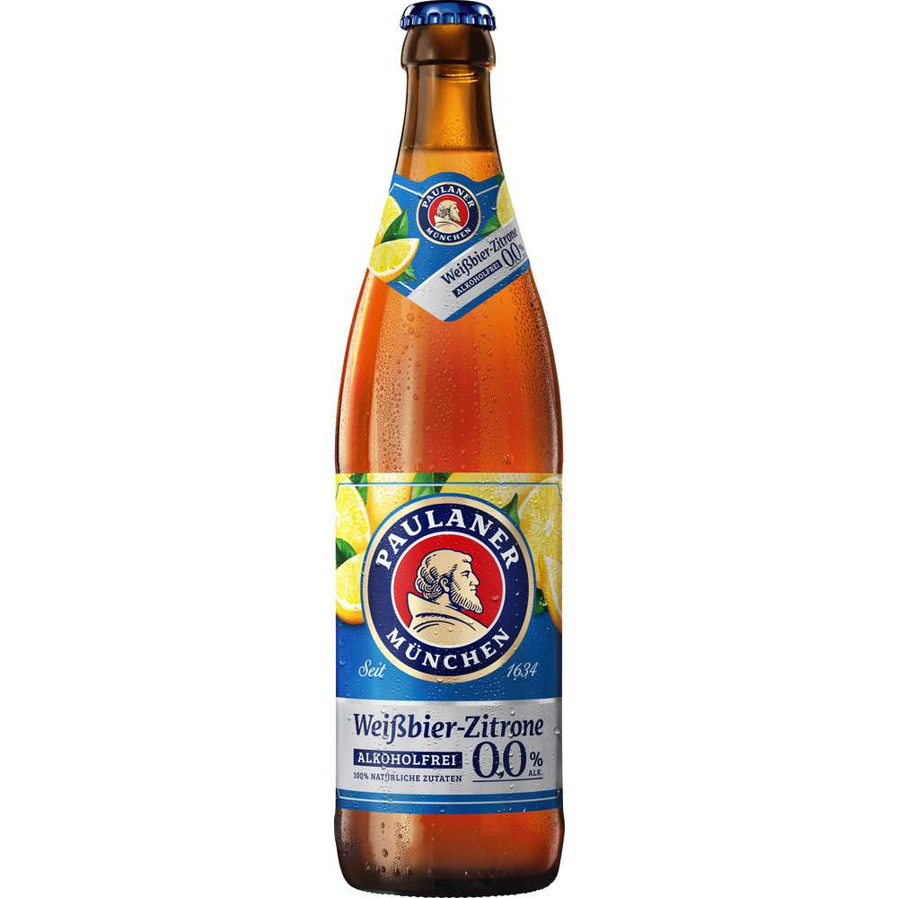 Produktabbildung Paulaner Weißbier, Zitronen-Geschmack, alkoholfrei