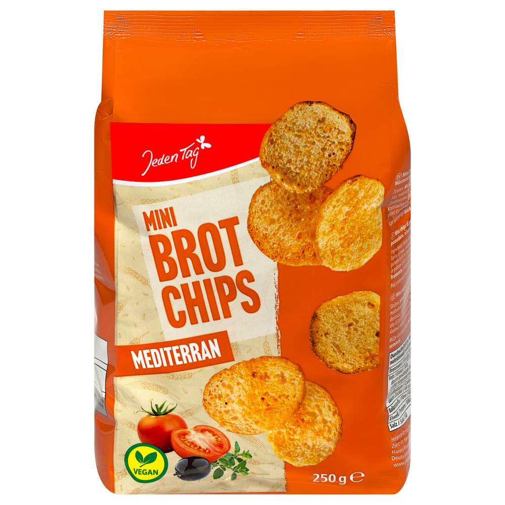 Produktabbildung Jeden Tag Mini Brotchips, Mediterran
