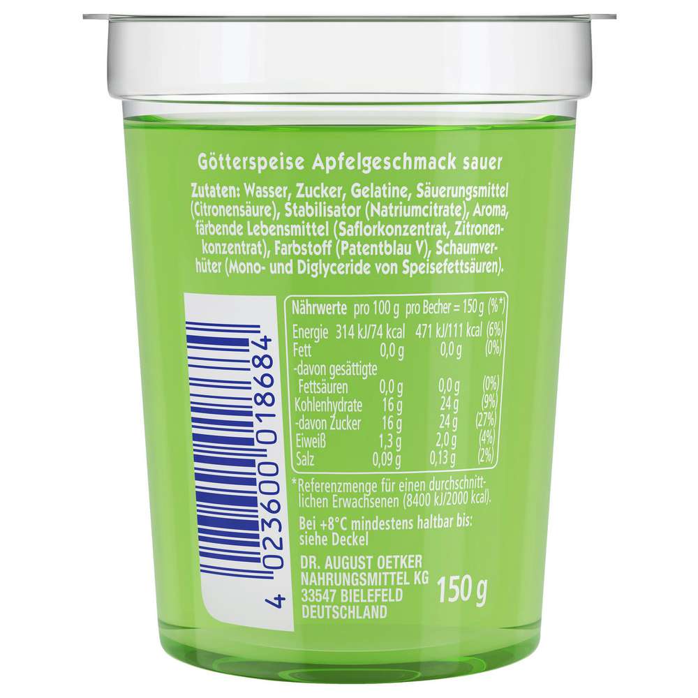 Produktabbildung Dr. Oetker Götterspeise Sauer, Grüner Zauber, Apfel-Geschmack