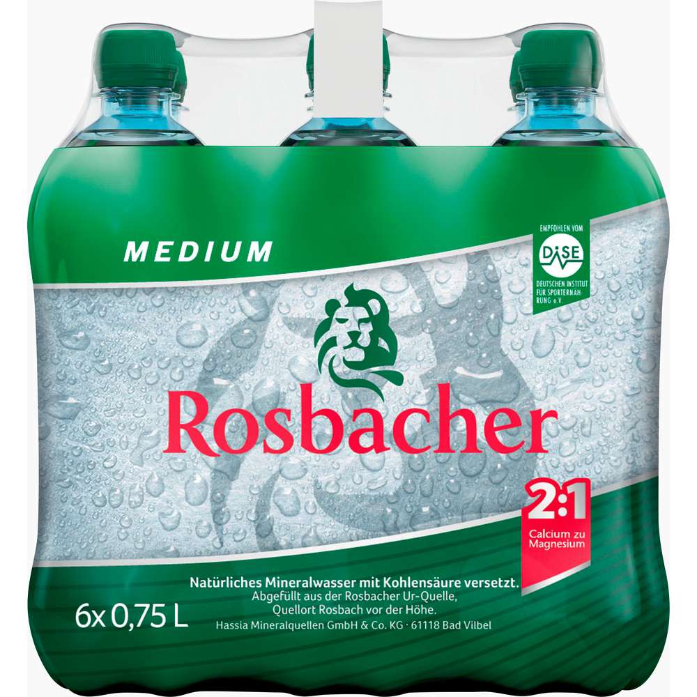 Produktabbildung Rosbacher Mineralwasser, Medium (6x 0,750 Liter)