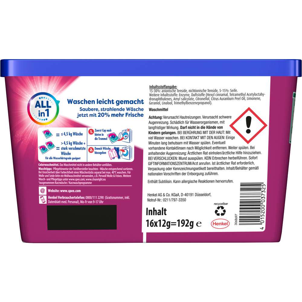 Produktabbildung Spee Color-Waschmittel Caps, All-In-1