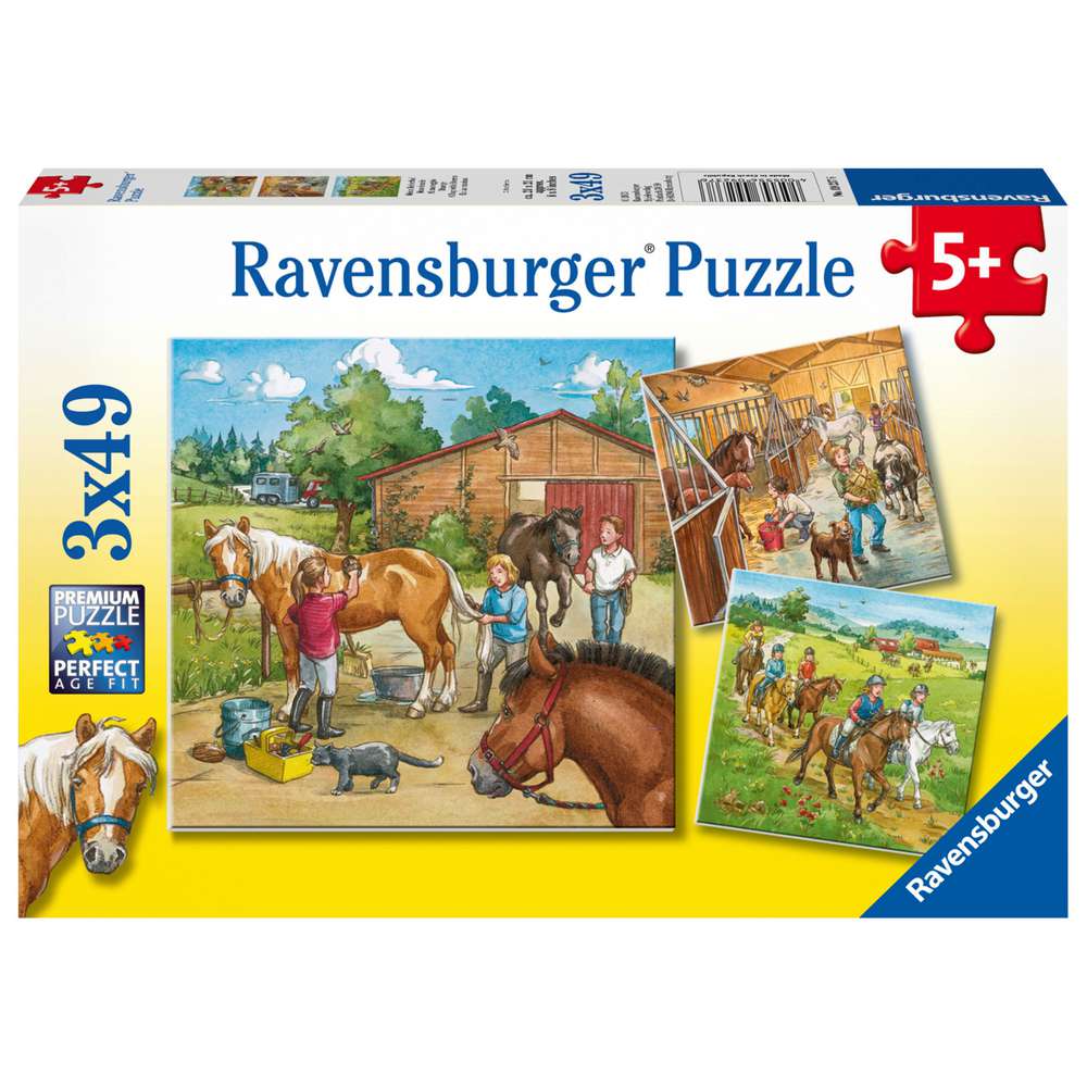 Produktabbildung Ravensburger Puzzle 3x49 Teile Mein Reiterhof