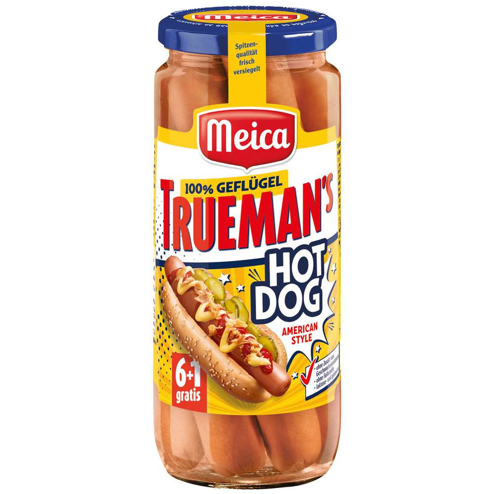 Produktabbildung Meica American Style Hot Dog Würstchen Trueman's, Geflügel