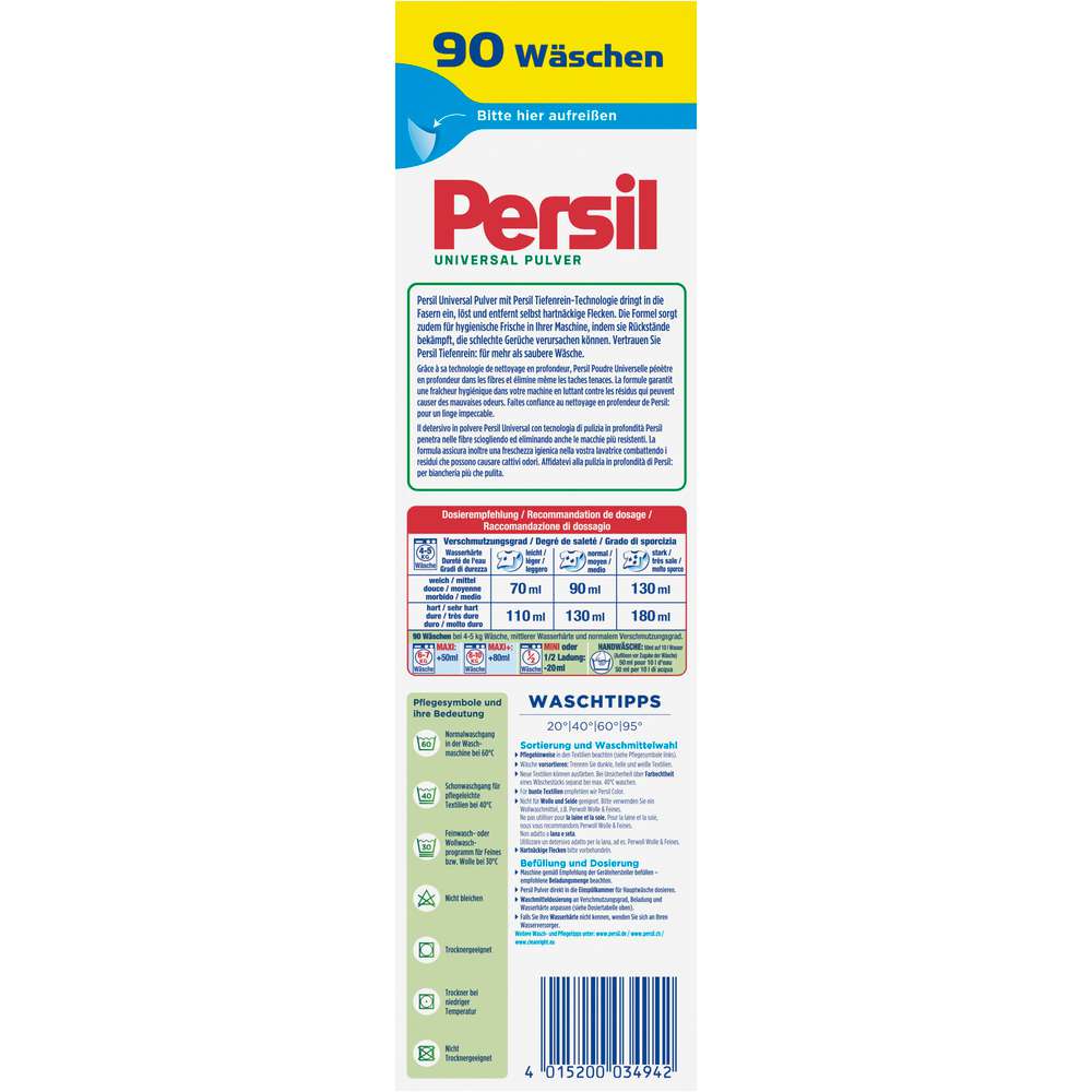 Produktabbildung Persil Universal-Waschmittel, Pulver, Tiefenrein