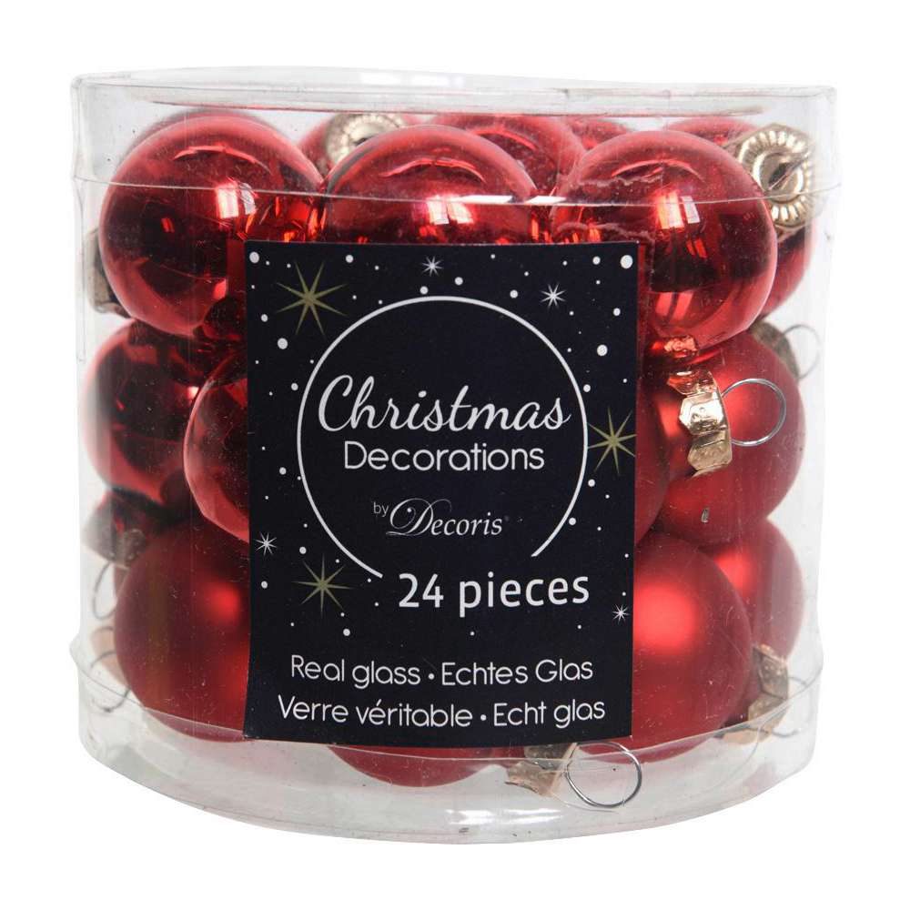 Produktabbildung Kaemingk Christbaumkugeln, Glas, Rot, 2,5cm
