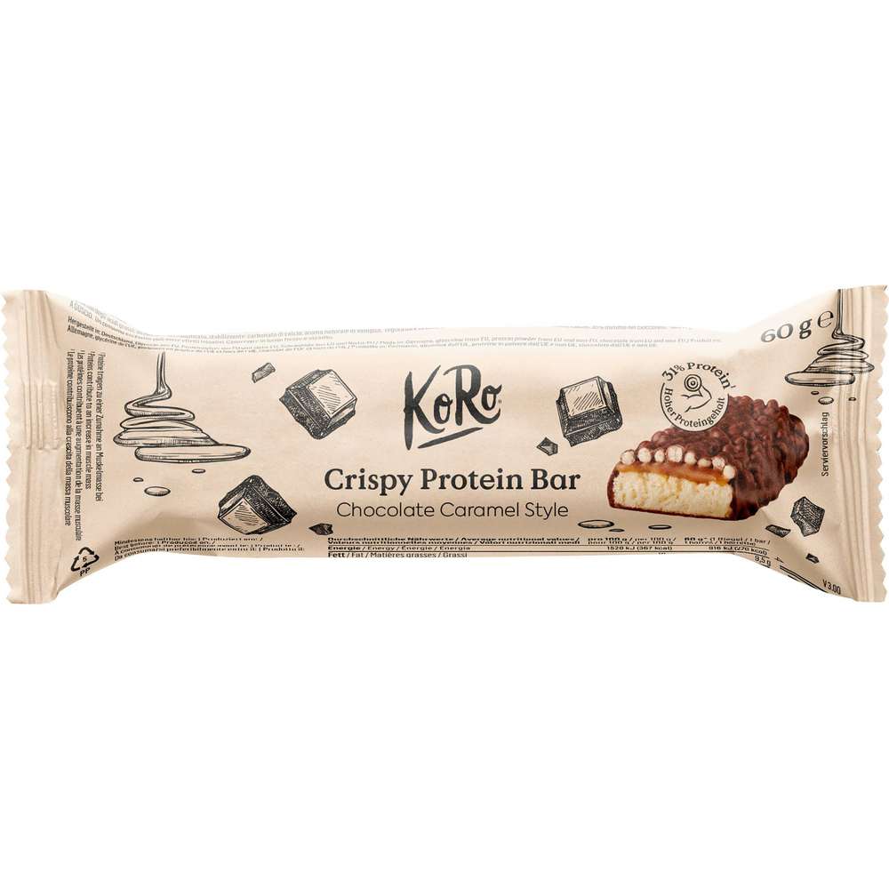 Produktabbildung KoRo Crispy Protein Riegel Max Chocolate Caramel
