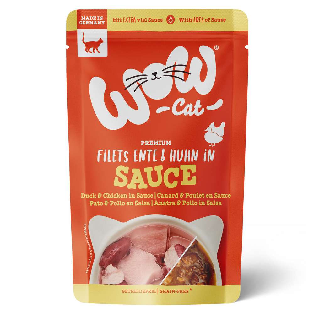 Produktabbildung WOW Katzen-Nassfutter, Ente/Huhn/Sauce