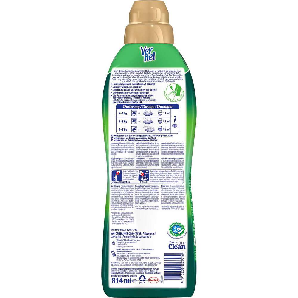 Produktabbildung Vernel Weichspüler Aroma Therapie, Dschungel