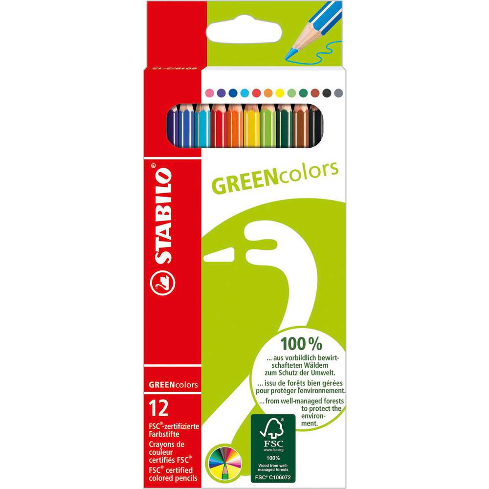 Produktabbildung STABILO Buntstift GREENcolors, 12er Pack 