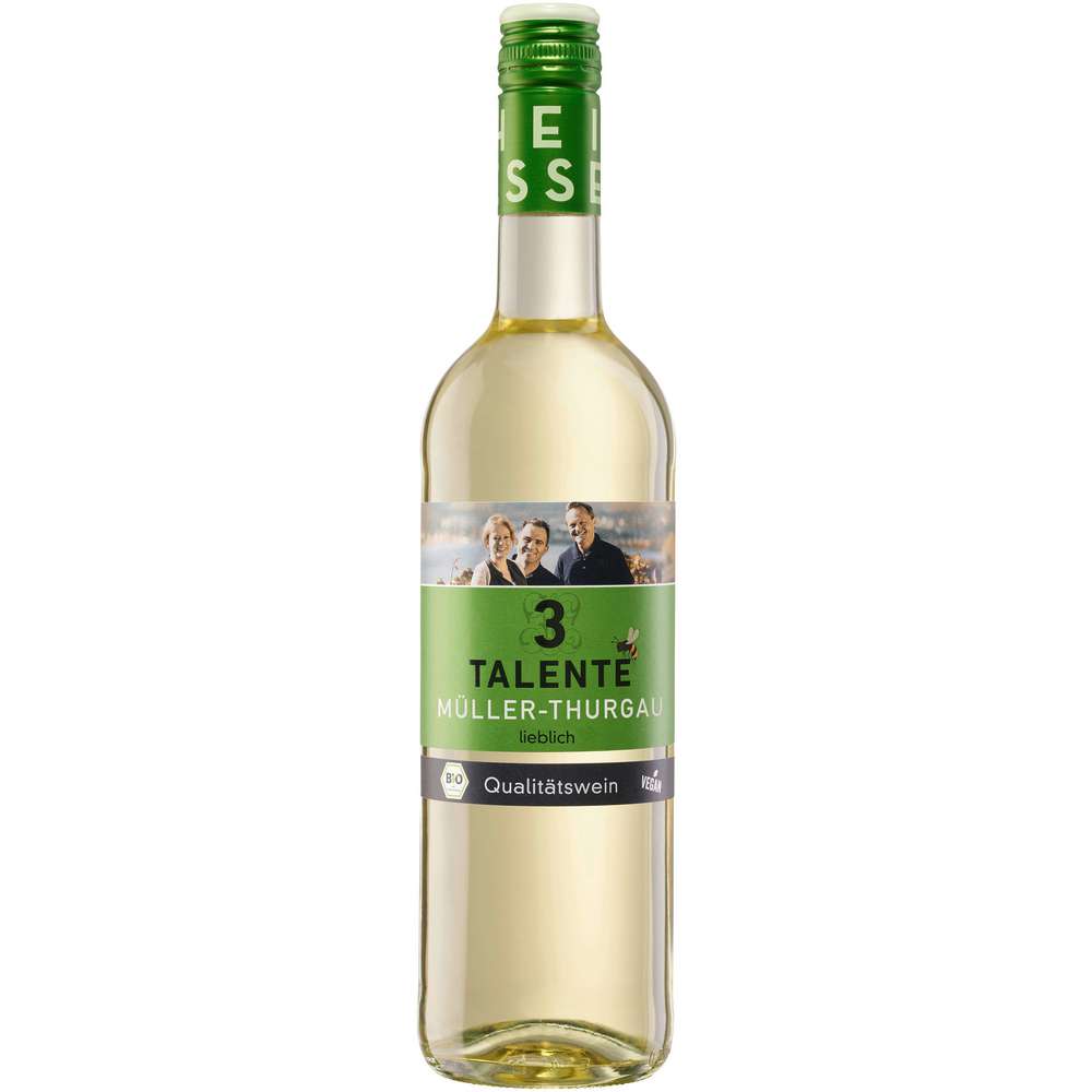 Produktabbildung 3 Talente Bio Müller-Thurgau lieblich Rheinhessen DQW, Weißwein