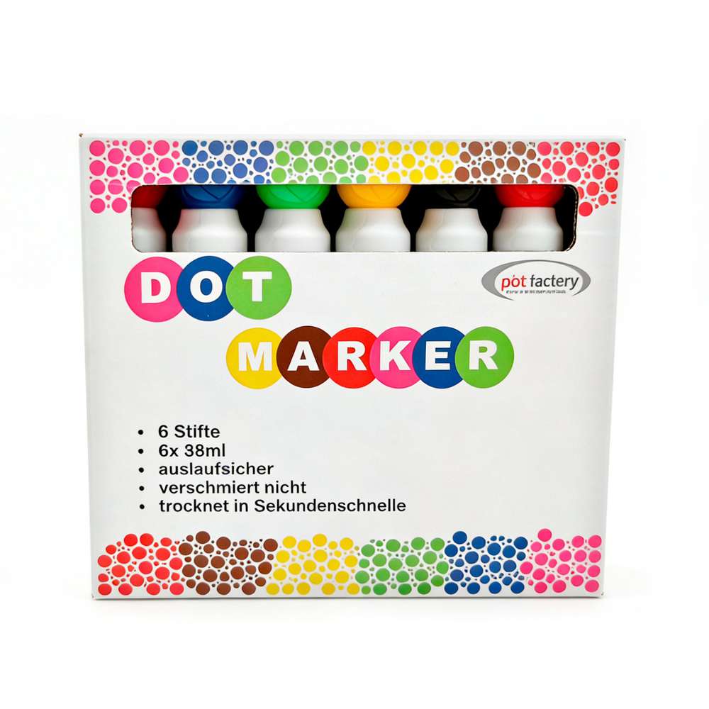 Produktabbildung pbs-factory Dot Markers 6 Farben im Set