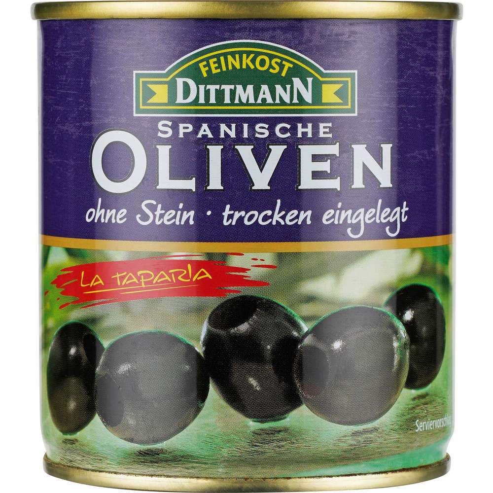 Produktabbildung Feinkost Dittmann Schwarze Oliven ohne Stein