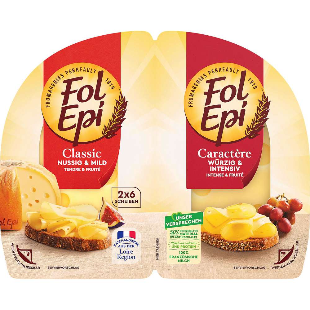 Produktabbildung Fol Epi Käsescheiben Duo, Classic & Caractére