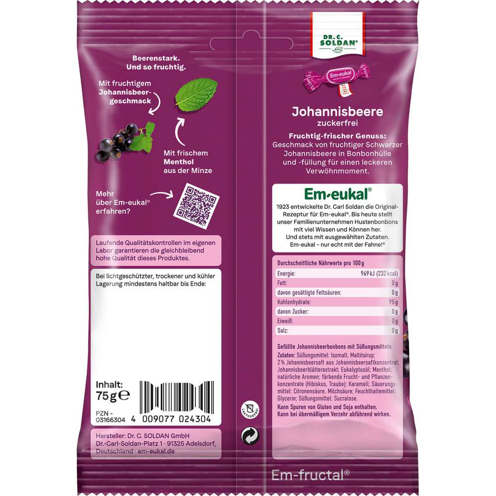 Produktabbildung Em-Eukal Hustenbonbon, Johannisbeere