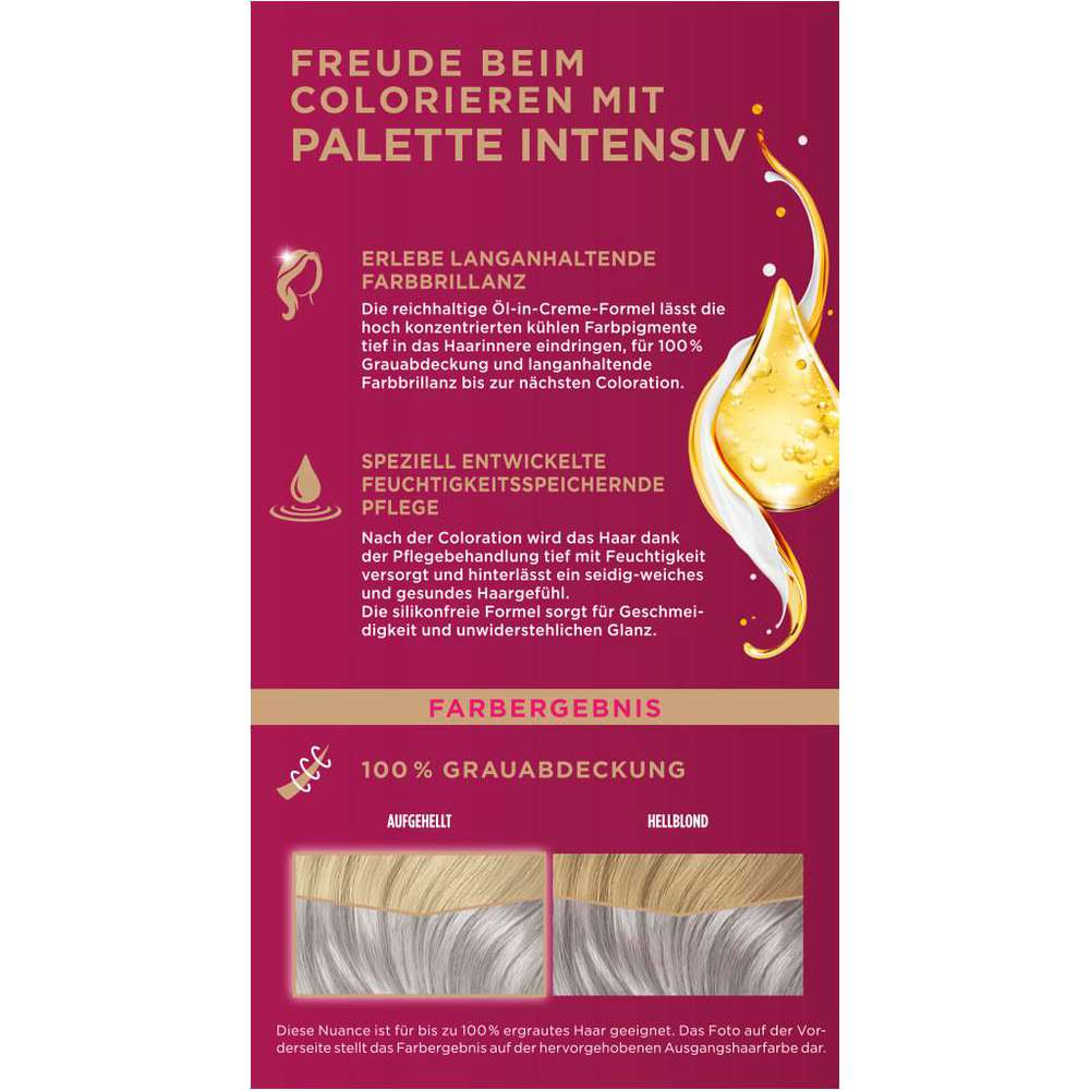 Produktabbildung Poly Palette Haarfarbe Creme Coloration, U71 Kühles Silbergrau