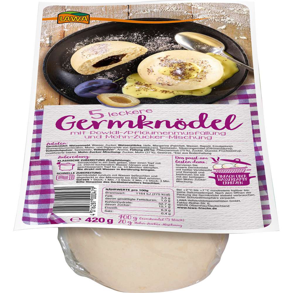Produktabbildung Lawa Germknödel mit Powidlfüllung