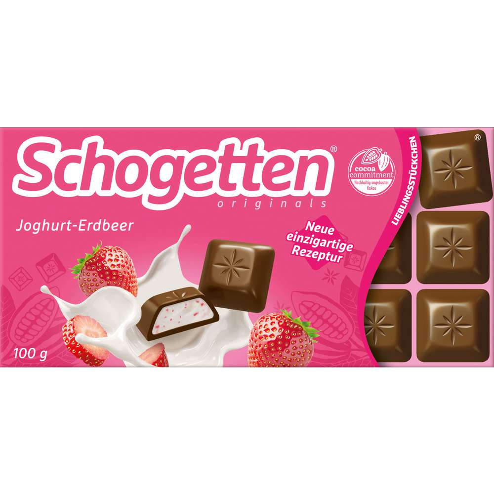Produktabbildung Schogetten Tafelschokolade, Joghurt/Erdbeer
