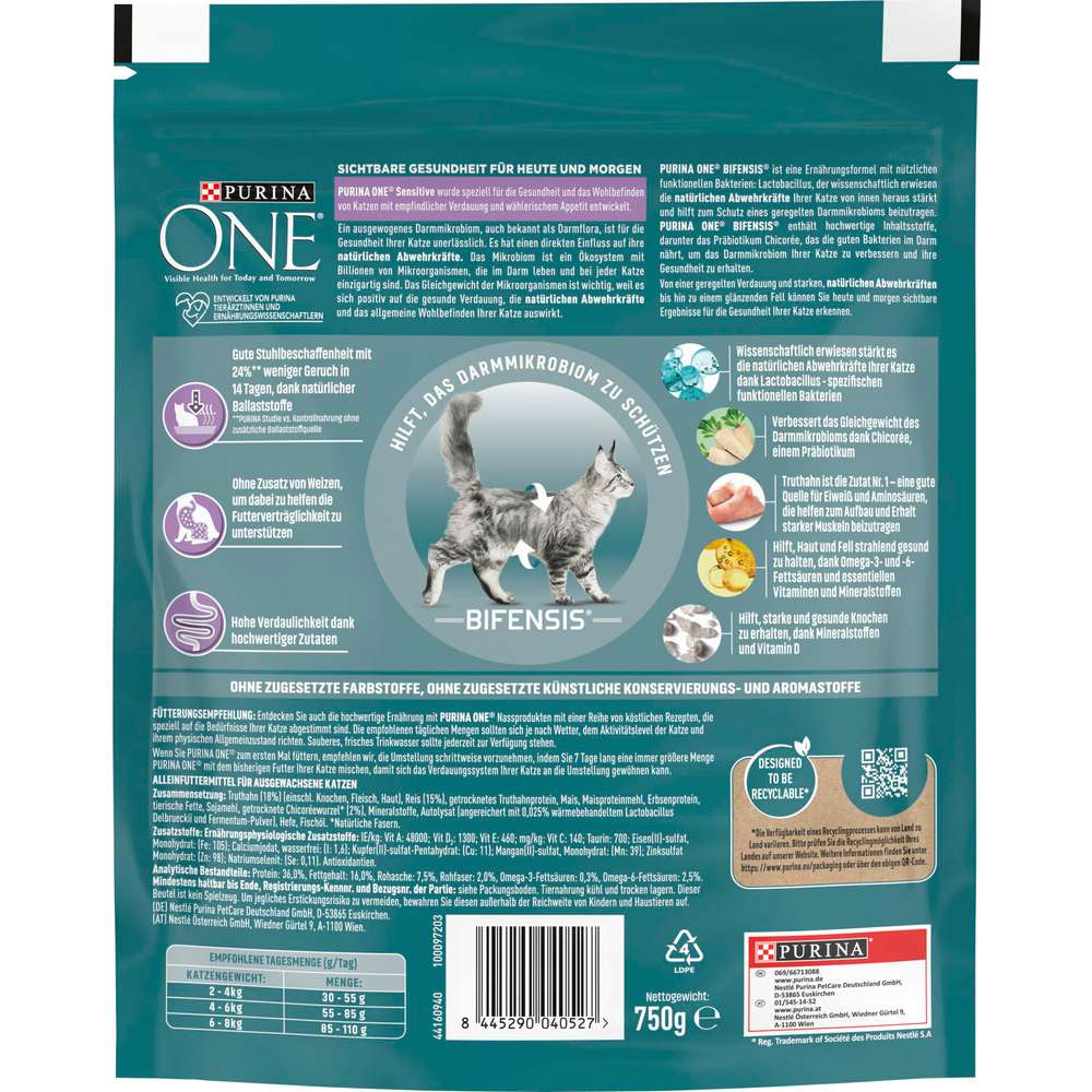 Produktabbildung Purina Katzennassfutter One Pouch Sensitive, Truthahn