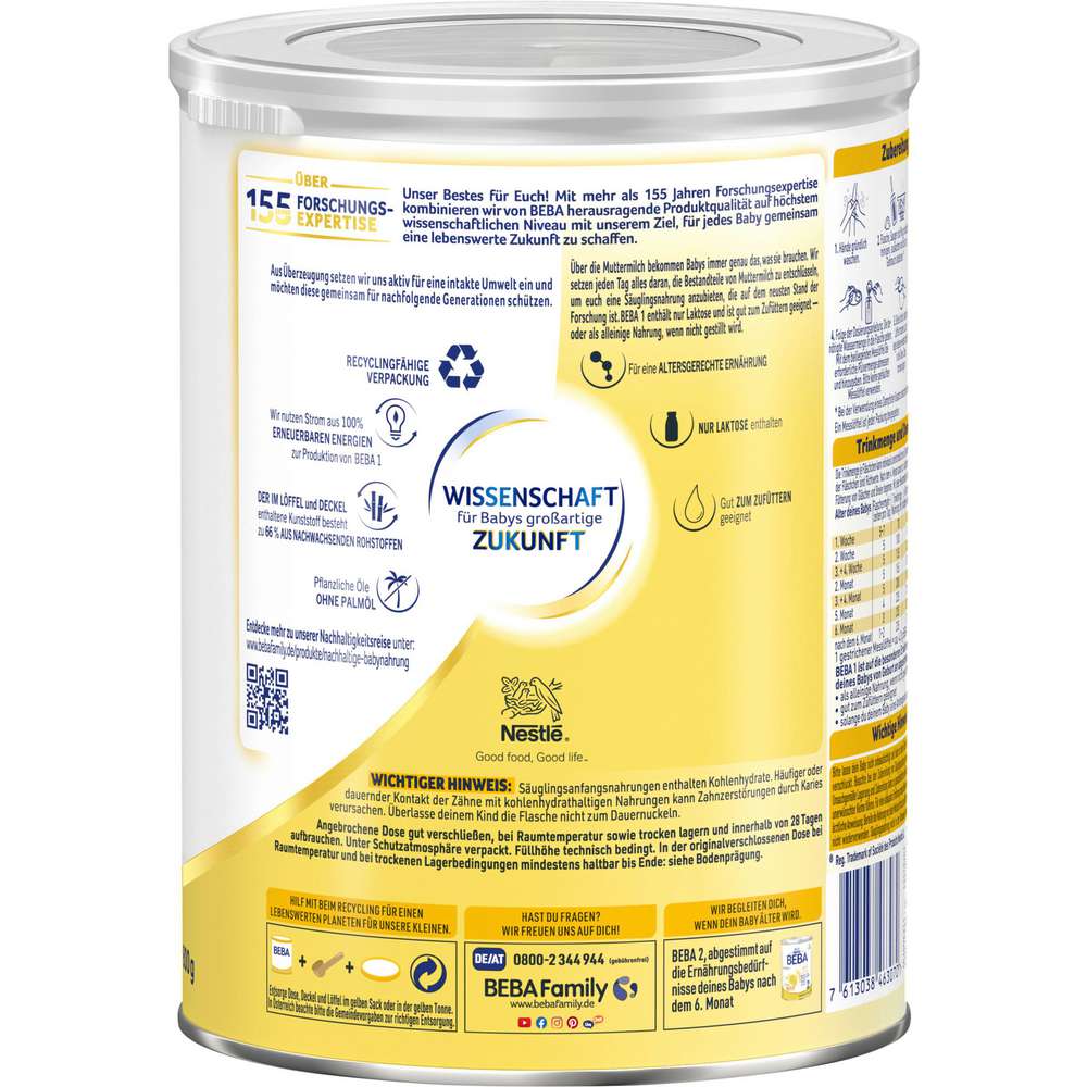 Produktabbildung Nestle Beba Anfangsmilch 1
