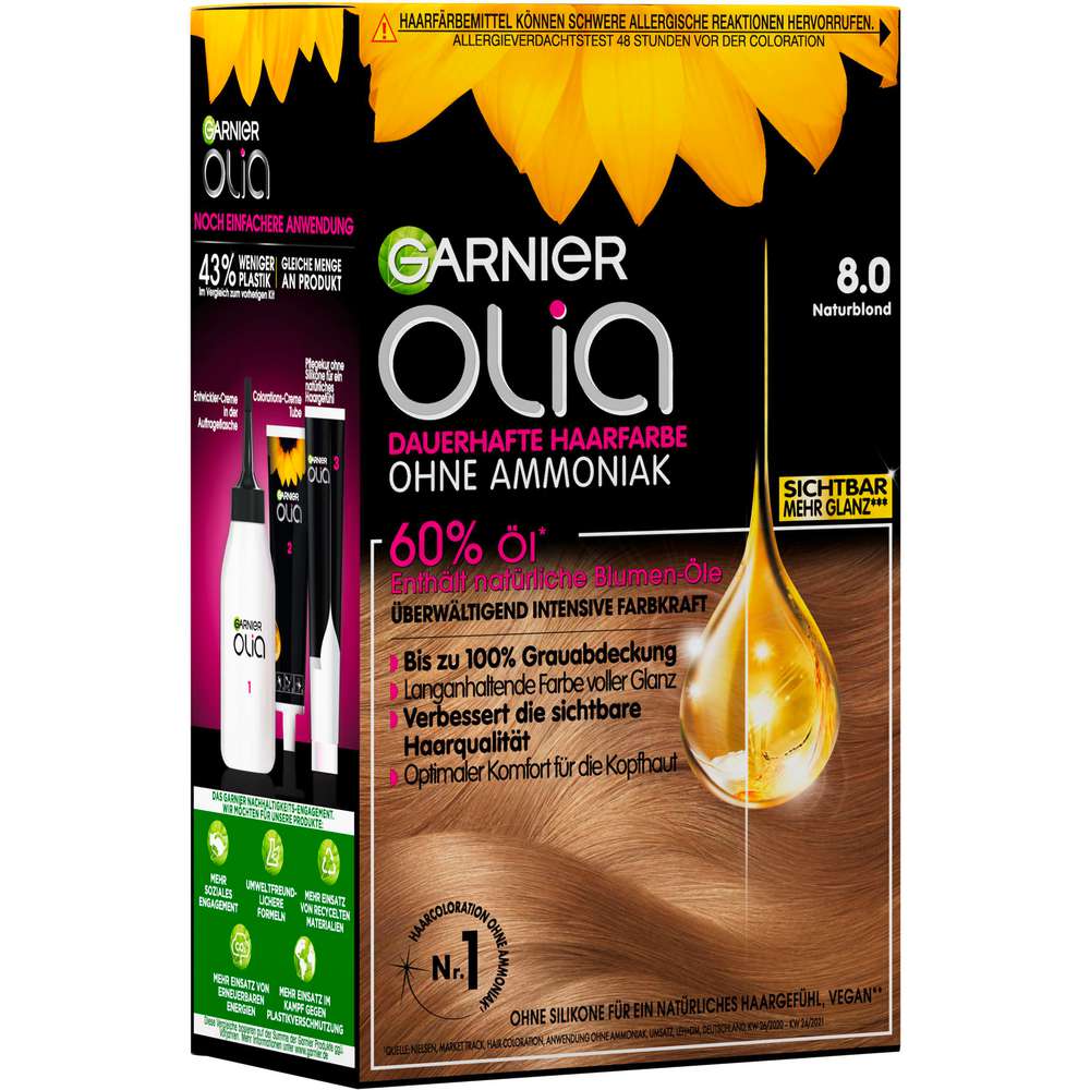 Produktabbildung Garnier Haarfarbe Olia, 8.0 Naturblond