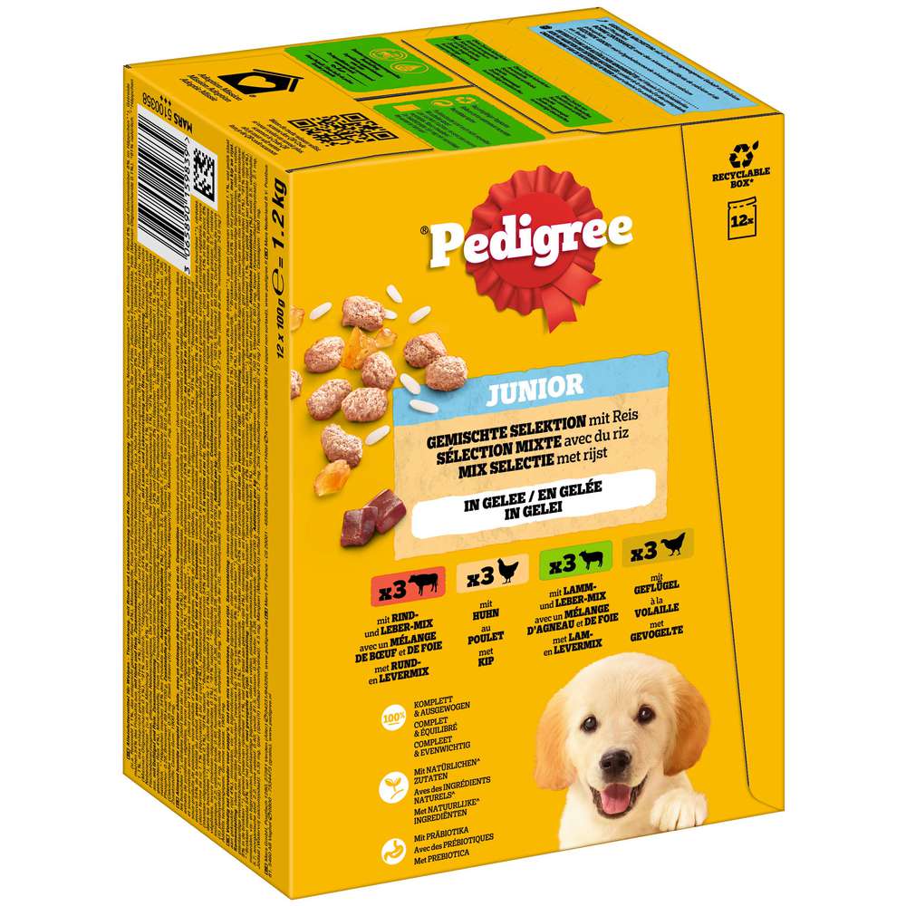 Produktabbildung Pedigree Hunde-Nassfutter Junior, Geflügel/Sauce