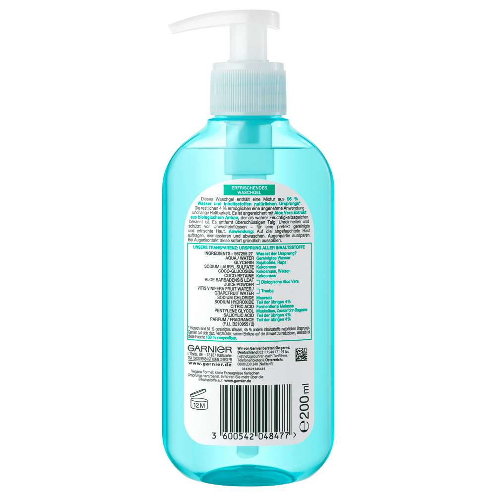 Produktabbildung Garnier Skin Active Waschgel, mit Aloe Extrakt